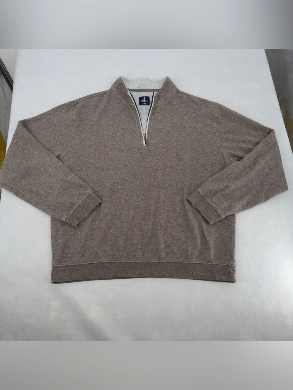 Johnnie-O Sully 1/4 Zip Brown Pullover Sweater Large Mens